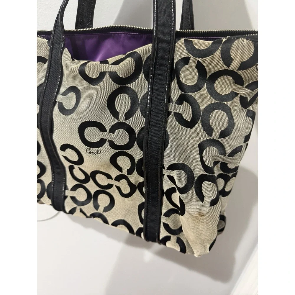 Coach Poppy Signature Black Canvas Double Handle Tote Bag, No. C1020-14530 T